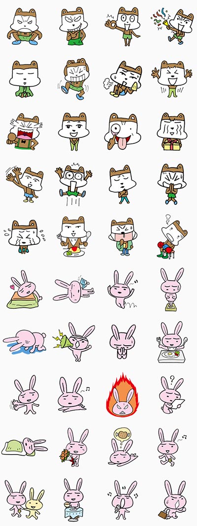 Line スタンプ プー太郎としあわせウサギ スタンプサンプル画像 アプリ学園