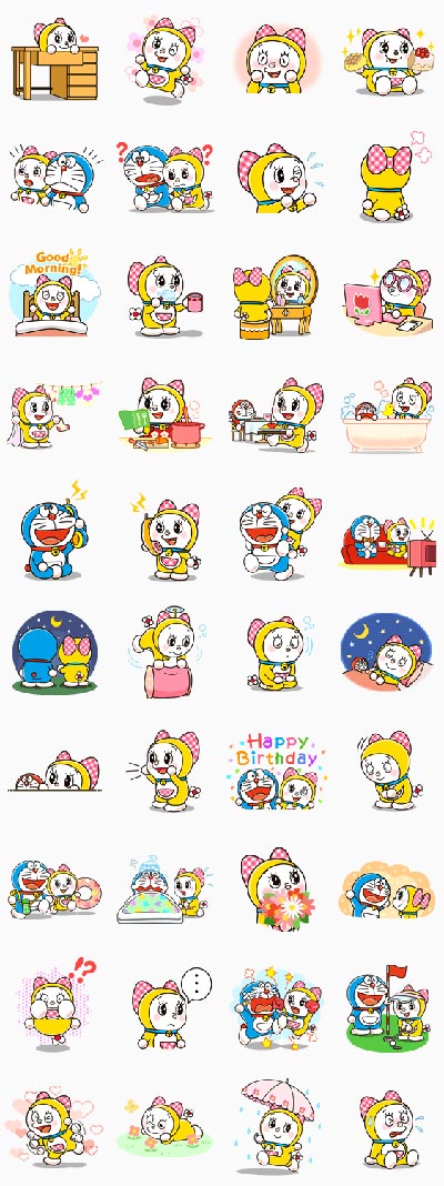 Line スタンプ ドラえもん ドラミ スタンプサンプル画像 アプリ学園